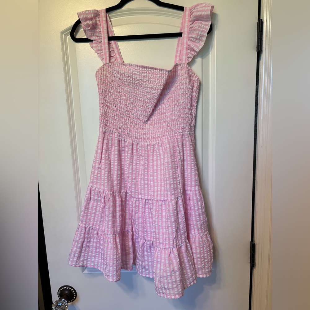 Elegant Pink Ruffled Mini Dress